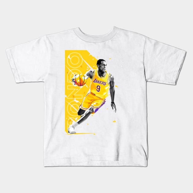 Rajon Rondo Dribble Kids T-Shirt by dsatrio99